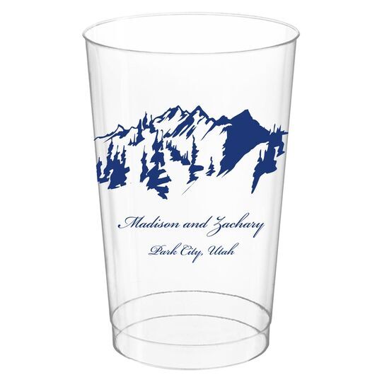 Scenic Mountains Clear Plastic Cups